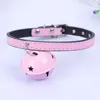 Dog Collars XPangle Cute Collar Leather For Small Dogs Cats Adjustable Puppy Necklace Big Bells Soild Pet Chihuahua