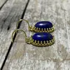 Kolczyki Dangle 4ulik lapis lazuli kropla dla kobiet unikalna owalna moda kamienna kolczyka Wysokiej jakości elegancki odważny prezent biżuterii 4UN-e031