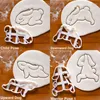 Bakvormen cartoon paas koekje embosser vormen schattige yoga vorm fondant ijs koord koekjes set diy cake decoating gereedschap