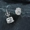 Boucles d'oreilles PANSYSEN étincelant 925 en argent sterling ovale simulé Moissanite diamant oreille dames mariage bijoux fins cadeau