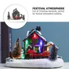 Christmas Decorations DIY Christmas Village Houses with Movement and Lighting Resin Figure Snow Ball House Ornament Figurines Belen Figures and Houses 231113