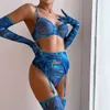 Dame Transparent Dentelle Maille Ropa Intérieur Mujer Femmes Body Sexy Ensemble De Sous-Vêtements Lingerie