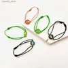 Anklets 10PCS Devil's Eye Painted Elastic Bracelet Small Design調整可能な色ブレスレットQ231113