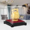 装飾的なオブジェクトの図形の金物のバケツのバケツFengshui Wealth Treasure Bowl Statue Decoration 24K Gold Crafts Desktop Ornaments Gifts 231113