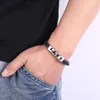 Charm Armbanden Mode Lederen Armband Voor Mannen Sieraden Rvs Magnetische Sluiting Gevlochten Polsband Mannelijke Punk Gift PD1238