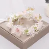 Headpieces Romantic Women'S Fairy Hair Crowns Wreath Sweet Butterfly Flower Hairband Crown With Ribbon Party Bridal Headband Jewelry