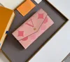 Projektantka mody Portfele damskie luksusowe torebki Sarah Flower Letter Empreinte Karta kredytowa Uchwyt Karta kredytowa Panie Długie szczupłe koperty Money Clutch Torby z pudełkiem wysokiej jakości