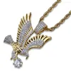 Pendant Necklaces Hip Hop Street Style Electroplated Micro Inlay Trend Golden Animal Jewelry Eagle Men's Personalized Necklace DIY Gift
