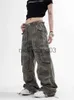 Calças femininas capris qweek y2k camo carga calças mulher streetwear grunge vintage perna larga calças oversized camuflagem hippie punk retro sweatpants j231113