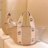 Fashion straw bags for women beach woody totes bag shopping traveling unique linen lining summer borse woven process luxurys handbags nice XB015 E23