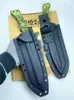 1st High End Outdoor Survival Straight Knife A2 Grå titanbelagd Tanto Point Blade Full Tang Green G10 -handtag med Kydex