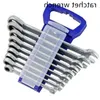 Freeshipping 9 pcs/set 8-19 ratchet dual speed wrench sets Mjifm