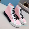 top quality Boots Casual Shoes Luxury brand triangle casual shoes men's shoe cover nylon pink designer Ms. Gao Bang Chaussure Classic canvas sneakers