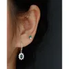 Dangle Chandelier CCFJOYAS 925 Sterling Silver Geometric Emerald Zircon Pendant Hoop Earrings for Women French Light Luxury Wedding Party Jewelry 230413