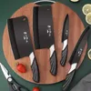 Mutfak bıçağı seti, mutfak bıçağı, kemik doğrama bıçağı, mutfak bıçağı ve meyve bıçağı, bıçak tutucu ile depolama kombinasyonu seti