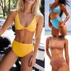 Women's Swimwear Ladies Sexy Split Swimsuit Monochrome Sling High Waist Bikini Tankini Women 2023 Bathing Suits