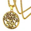 Pendant Necklaces Hip Hop Tree Of Life Necklace For Man Geometric Star Hollow Out Punk Simple Alloy Jewelry Party Gifts