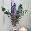 Decorative Flowers 15 Pcs Dried Preserved Eucalyptus Stems & Lavender Bundles For Shower 17In Leaves