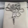 Dagger Box Chain Designer Luxury Waves Collane Collana popolare europea e americana Gioielli da uomo Amuleto in placcatura in argento Pendenti con diamanti neri