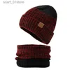 Cappelli Sciarpe Set Nuovi Berretti Invernali per Donna Uomo Earfls Cappello Berretti a Maglia C Con Sciarpa Set Fodera in Pelliccia Casual Addensare Cappelli Caldi BonnetL231113