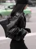 Couro feminino coreano fivela de metal recortado jaquetas preto inverno vintage moto biker zíperes moda feminina harajuku casacos