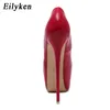 Klänningskor Eilyeken Spring Autumn Fashion Pumpar Shoes Women High Heels Pumps 16cm Platform Shoes Sexiga Wedding Shoes 230413