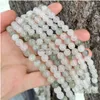 Otro estilo Natural Hielo Jade Perlas sueltas Sin optimizado Seda azul Blanco Collar redondo Pulsera Semi-acabado Joyería de bricolaje hecha a mano Dro DH3AB