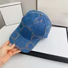 Fashion Denim Baseball Cap Designer per uomo jumbo g cappelli tela berretti da donna sunhade sunhats beachk blu di moda accessori uomini cappelli regolabili casquette