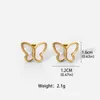 Stud Earrings 1 Pair Stainless Steel Women Insect Shape Ear Portable Decorative Replacement Electroplated Dating Earring