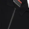 Designer Mens prads T-shirt Zipper Polo Lapel Cotton prad Shirt Womens Casual Loose Classic Black and Red Card Short Sleeve prd