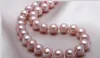 Catene Collana di perle rotonde di lavanda rosa naturale del Mare del Sud da 9-10 mm da 18 pollici