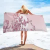 Towel Japanese Cherry Blossoms Pink Bath Camping Bathroom Accessories Face Microfiber Beach
