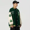 Men's Jackets Men Spring Baseball Clothes Leather Jacket Bomber Street Style Embroidered Fashion Vintage Tooling Harajuku Brand