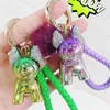 Principais anéis Fadou Puppy Chain Key Chain Lovely Mink Fur Bulldog Chain Key Chain Requintado Pingente Pingente Pingente Pingente de Pingente