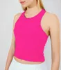 lu-51 Yoga Outfits Tank Top Ebb to Street Rib Raberback Vest with Padded Bra Quick-drying Breathable Vest Slim Fit Thin Running Indoor Sports Fitness Shirt for Women