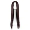 Cosplay Wigs Black Wig Fei-Show Synthetic Heat Resistant Long Straight Middle Part Line Costume Cosplay Hair 26 Inches Salon Party Hairpieces 230413