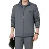 Herren Trainingsanzüge Herren Anzug Set Frühling Herbst Sportwear Anzug Zweiteilige Sets Herren Casual Trainingsanzug Herren Schwarz Grau Mantel Jogginghose Kleidung 230413