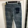 Mektup işlemeli kadın kot pantolon pantolon mavi nedensel pantolon spor sokak tarzı denim pantolon