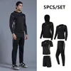 Męskie dresy szybkie suche zestawienie mężczyzn 6pcs/zestaw rajstopów sportowych noszenie kompresyjnej siłowni fitness Sportswear Basketball Bieciding 230412