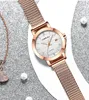 Montres-bracelets 2023 CRRJU Japon Mouvement Femmes Montres Top Charm Rose Gold Dames Montre-Bracelet Étanche Date Quartz Fille Horloge