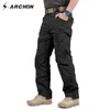 Pantaloni da uomo IX9 97% cotone da uomo Pantaloni cargo tattici militari da uomo Pantaloni da combattimento SWAT Pantaloni da uomo casual molte tasche Pantaloni in cotone elasticizzato 230413