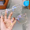 Lunettes de soleil anti-lumière bleue pour femmes et hommes, monture optique transparente, mode simple, ronde, vente en gros