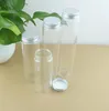 Storage Bottles 12PCS/lot 150ml/200ml/240ml/260ml Glass Silver Screw Cap Cute Jar Vials DIY Craft Transparent Container