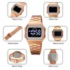 Women's Watches Fashion Women's Watches Luxury Led Light Digital Watch Stainless Steel Ladies Dress Wristwatch Calendar Clock SKMEI Bracelet 231102