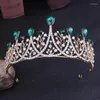 Hårklipp charm brud tiara krona för bröllopstillbehör peadband kristall brud kronor tiaras headpiece head smycken orname