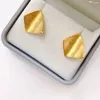 Studörhängen Madalena Sarara Rhombus Arc Design Women 18k Yellow Gold Made Simple Jewelry