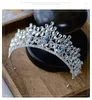 Saç klipsleri kmvexo lüks kübik zirkonya kron kronlar tiaras barok taç tiara kadınlar için gelin yarışçı balo diadem düğün takı