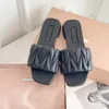 new fashion slides slippers pink blue black luxury designer sandals flat bottom comfortable dragging moving outdoor beach shoes lambskin 35-40 with box