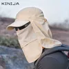 Ball Caps Outdoor Neck Protection Sun Cap Quick Drying Sunshade Hat Fishing Cycling Climbing Men Removable Face Shield Safari Hat Women 230413