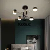 Kronleuchter Kobuc Nordic Metal Chandelier Led Light 4/6/8 Head 3 Dim Black Fixture For Living Room Dining Bedroom